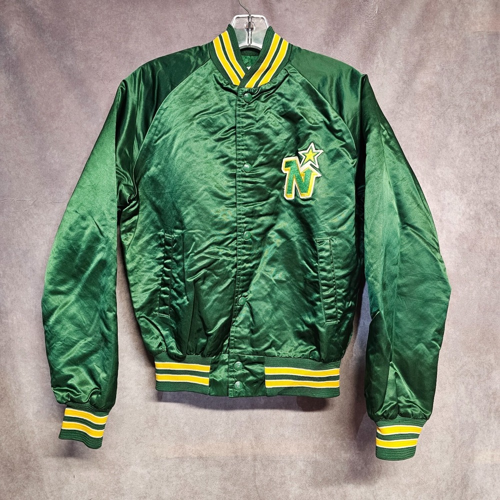 Vintage 90s  Chalk Line NHL Minnesota North Stars Satin Bomber Jacket Youth XL